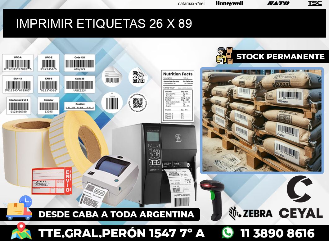 IMPRIMIR ETIQUETAS 26 x 89
