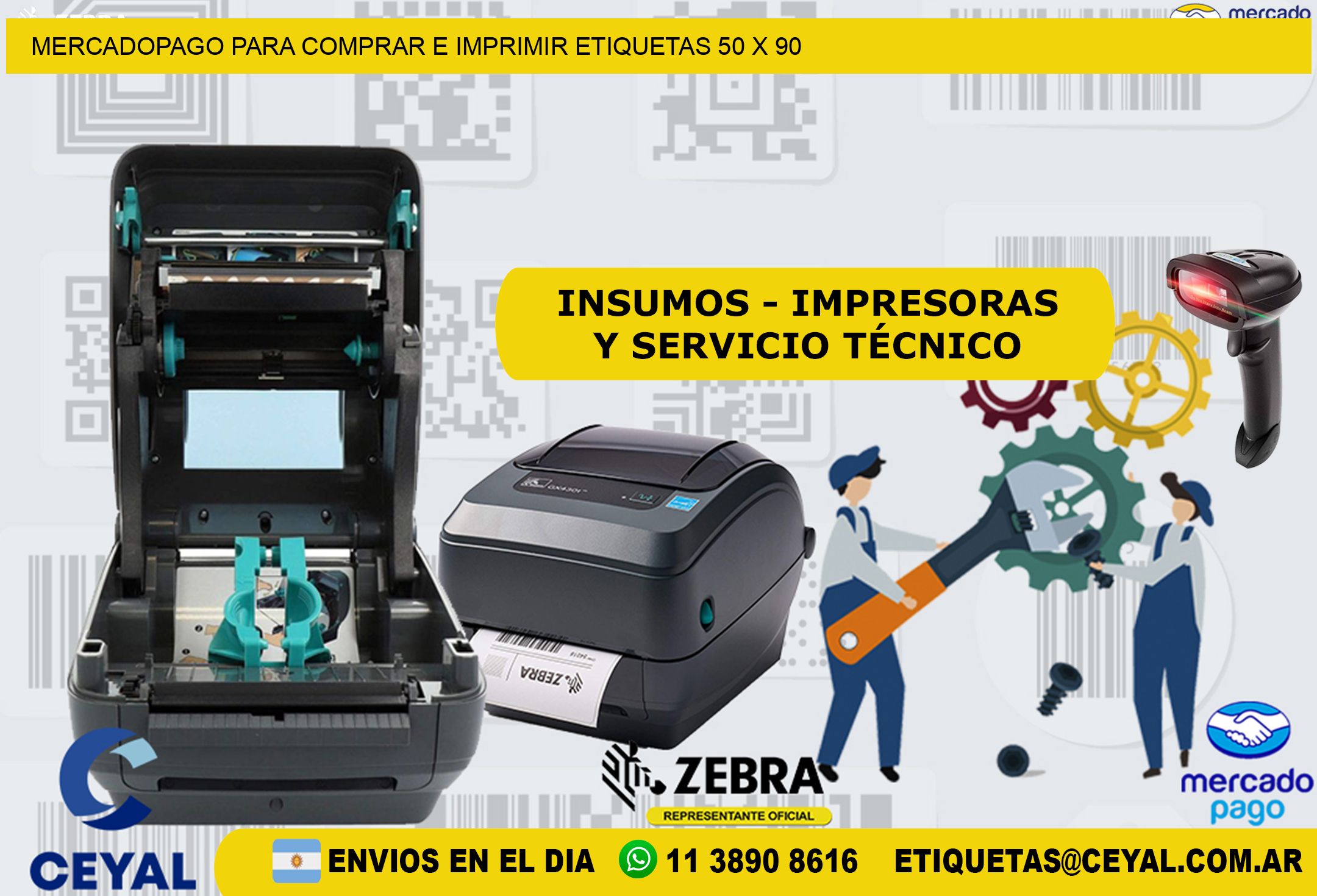 MERCADOPAGO PARA COMPRAR E IMPRIMIR ETIQUETAS 50 x 90