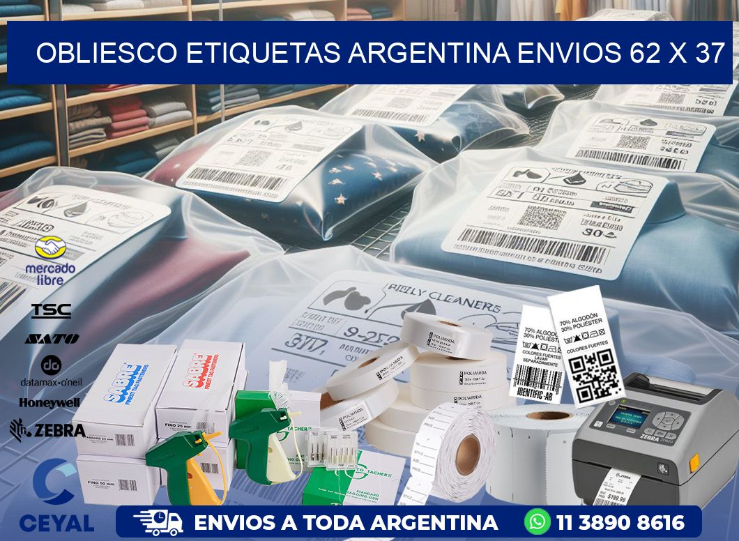 OBLIESCO ETIQUETAS ARGENTINA ENVIOS 62 x 37