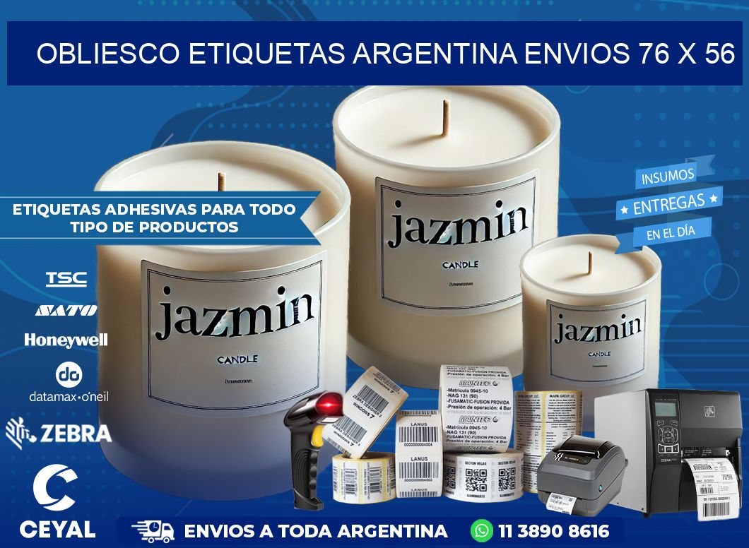 OBLIESCO ETIQUETAS ARGENTINA ENVIOS 76 x 56