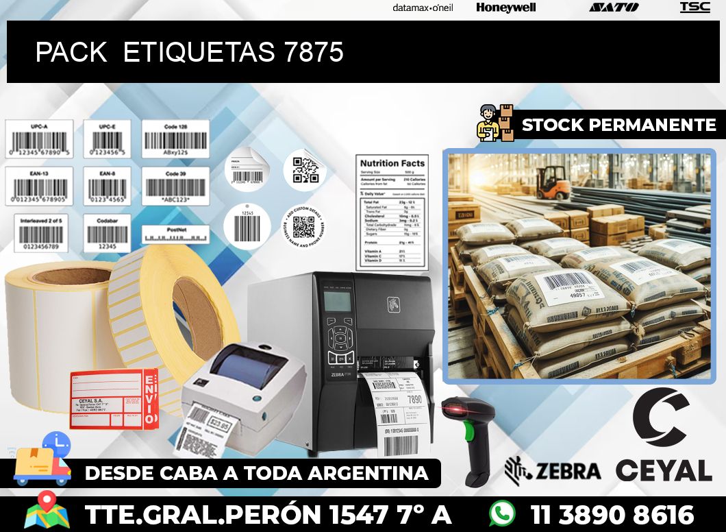 PACK  ETIQUETAS 7875
