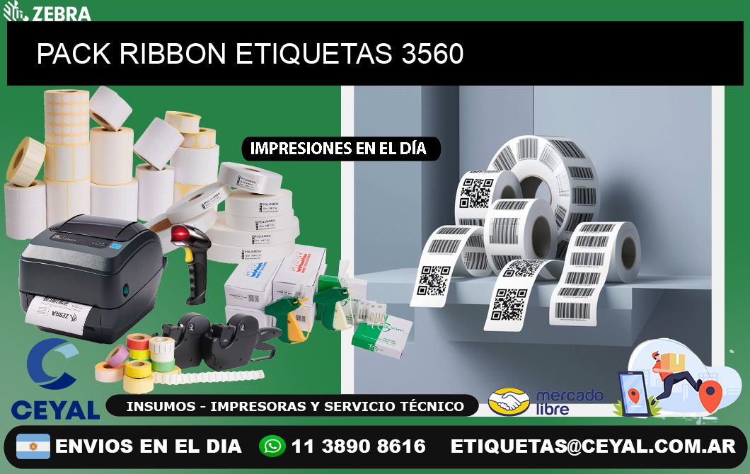 PACK RIBBON ETIQUETAS 3560