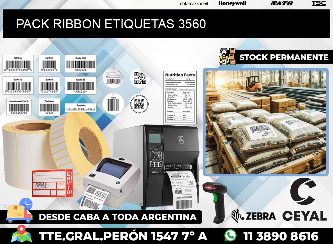 PACK RIBBON ETIQUETAS 3560