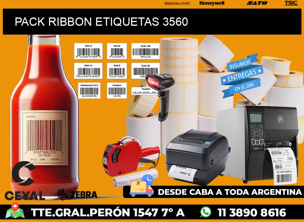 PACK RIBBON ETIQUETAS 3560