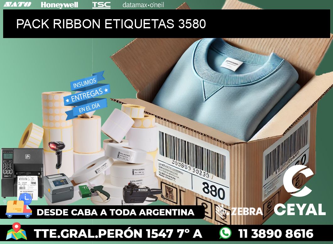 PACK RIBBON ETIQUETAS 3580