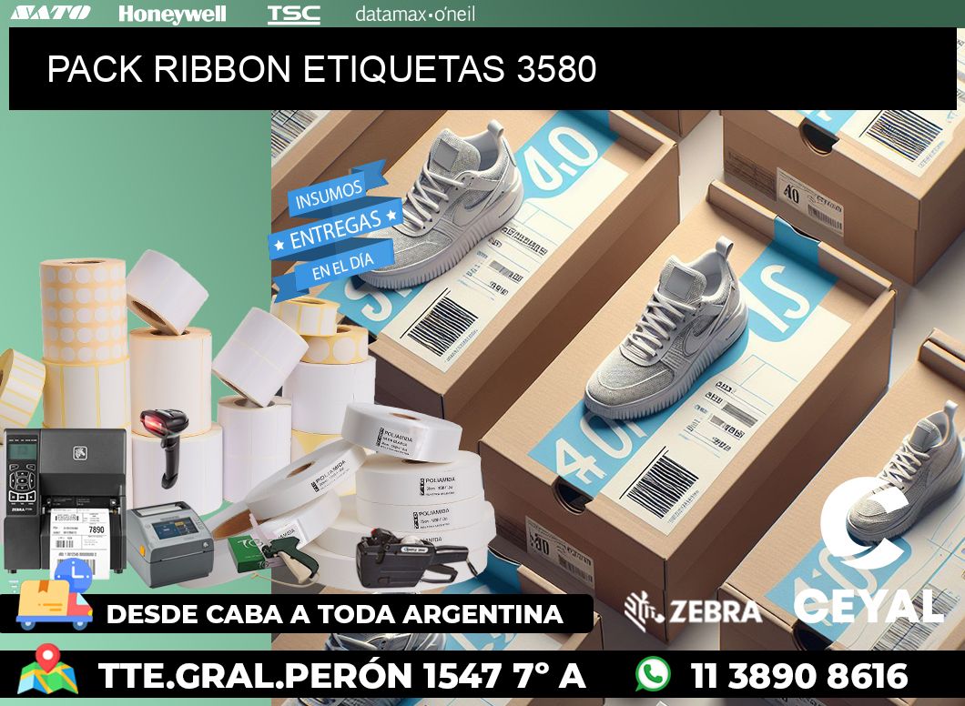 PACK RIBBON ETIQUETAS 3580