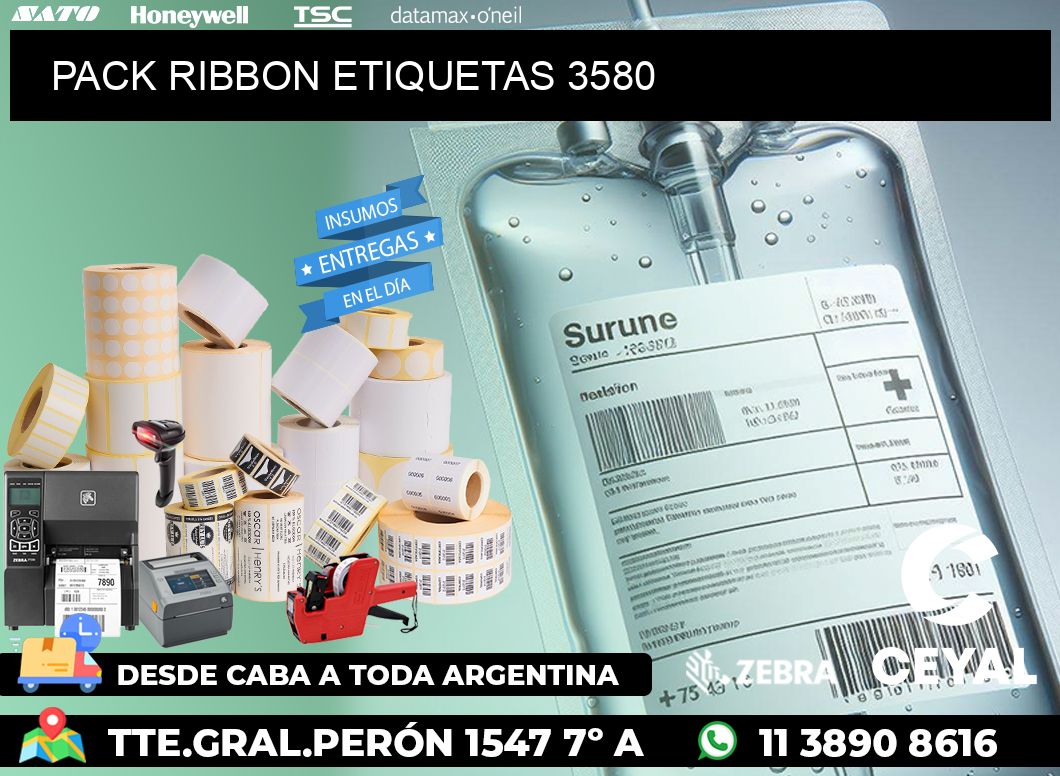 PACK RIBBON ETIQUETAS 3580