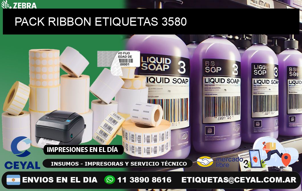 PACK RIBBON ETIQUETAS 3580