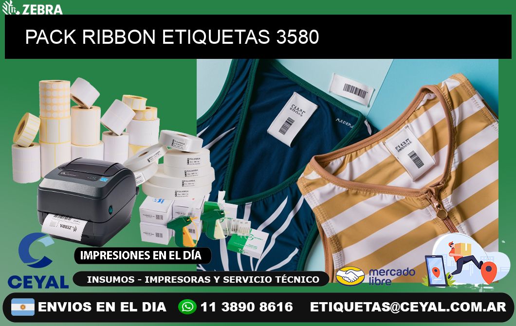 PACK RIBBON ETIQUETAS 3580