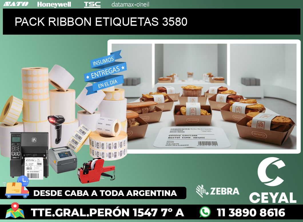 PACK RIBBON ETIQUETAS 3580