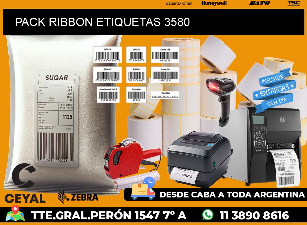 PACK RIBBON ETIQUETAS 3580