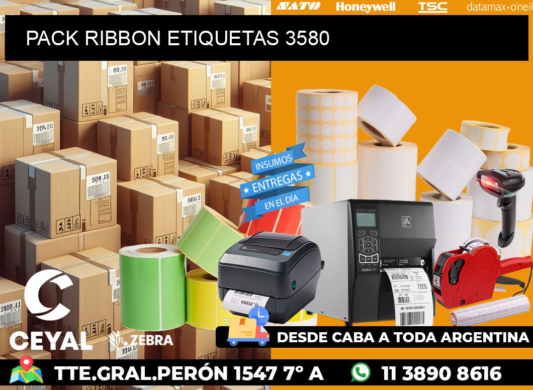 PACK RIBBON ETIQUETAS 3580