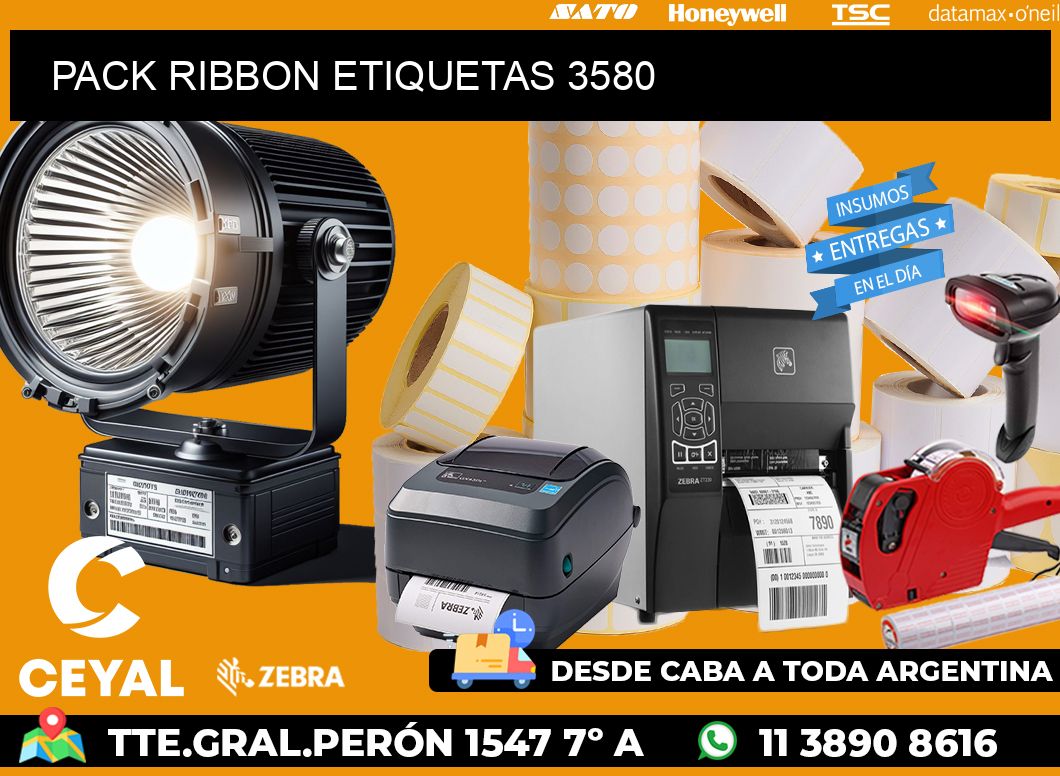 PACK RIBBON ETIQUETAS 3580