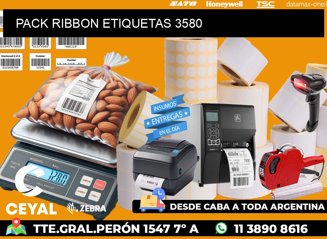 PACK RIBBON ETIQUETAS 3580