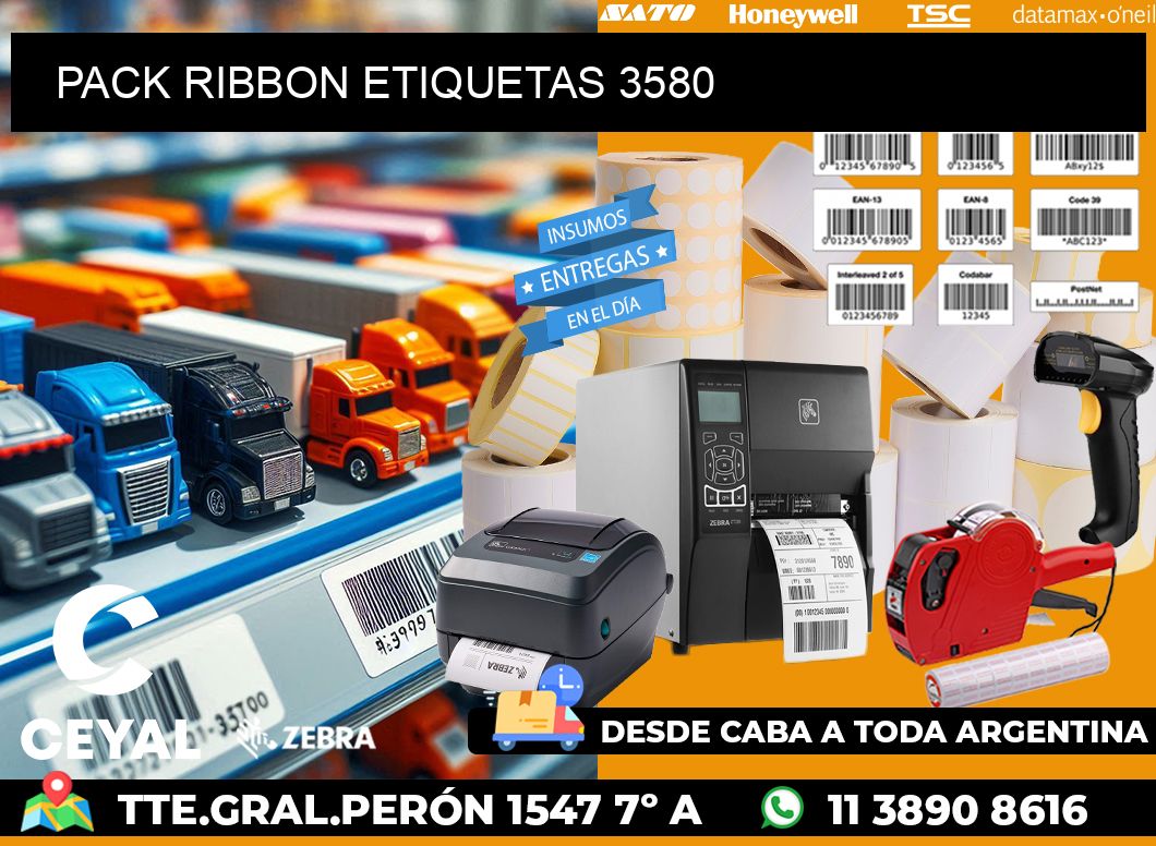 PACK RIBBON ETIQUETAS 3580