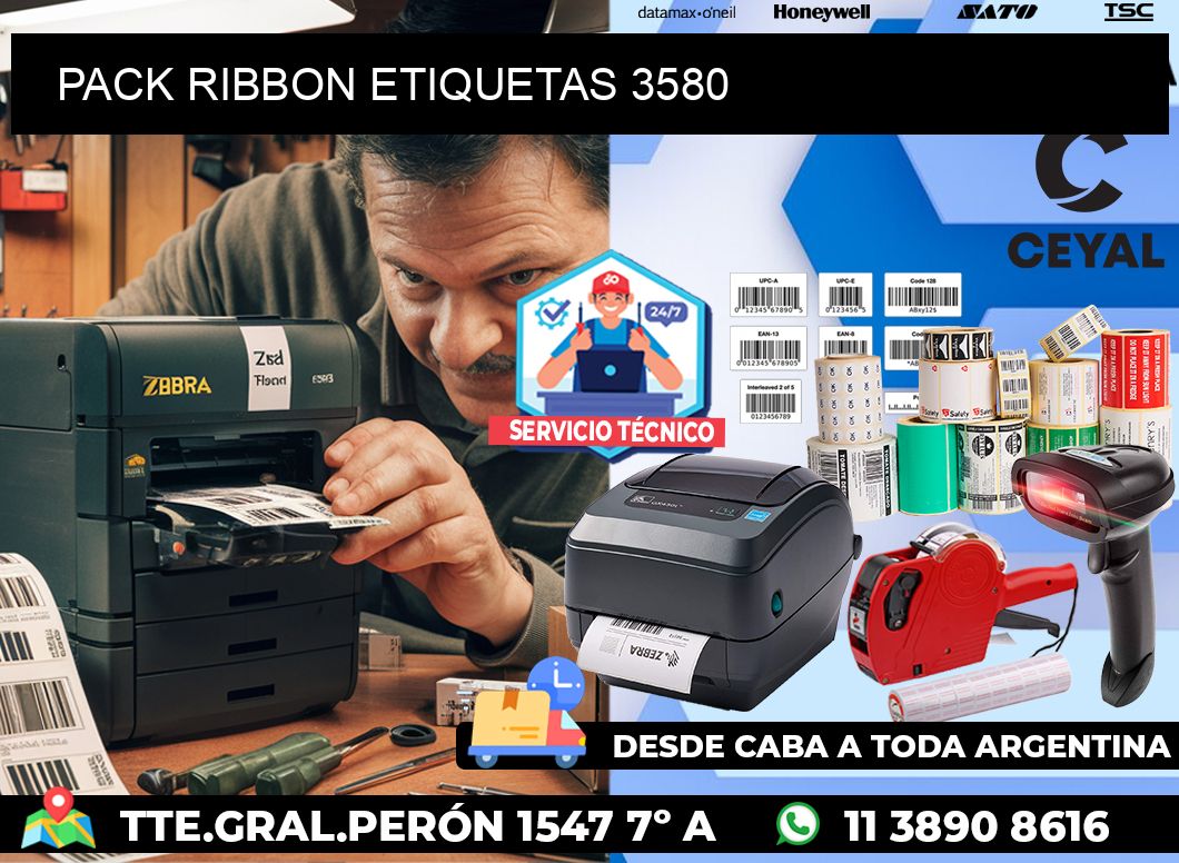PACK RIBBON ETIQUETAS 3580