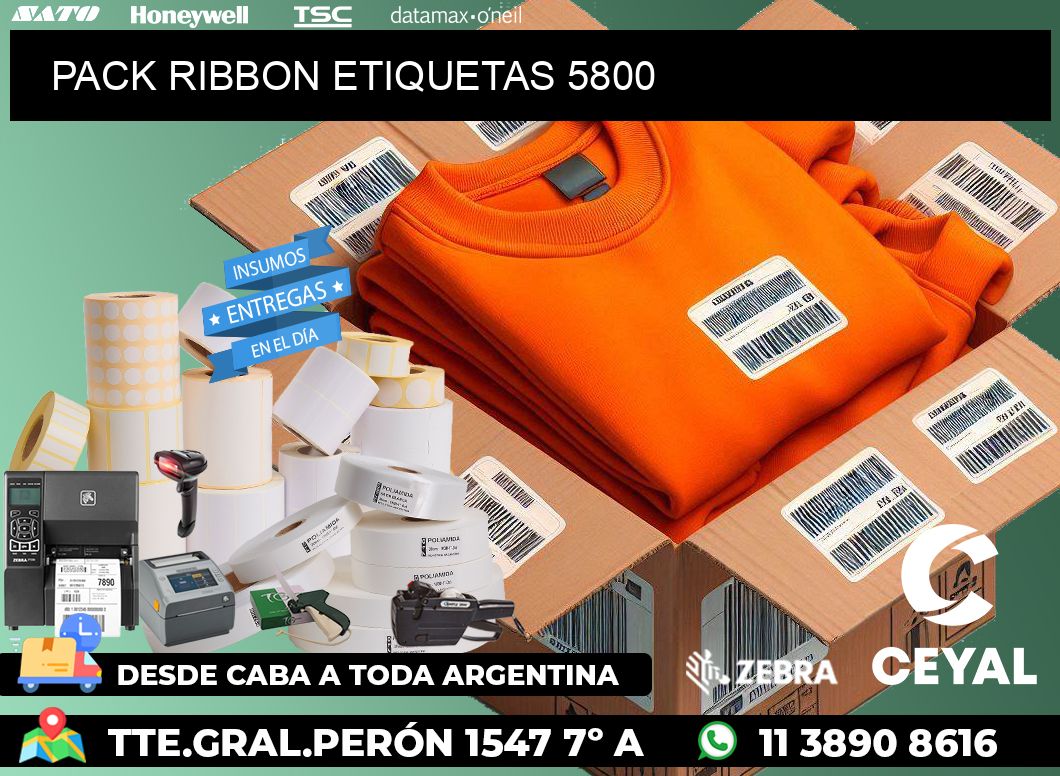 PACK RIBBON ETIQUETAS 5800