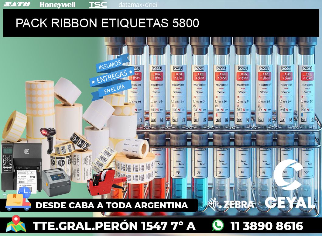 PACK RIBBON ETIQUETAS 5800