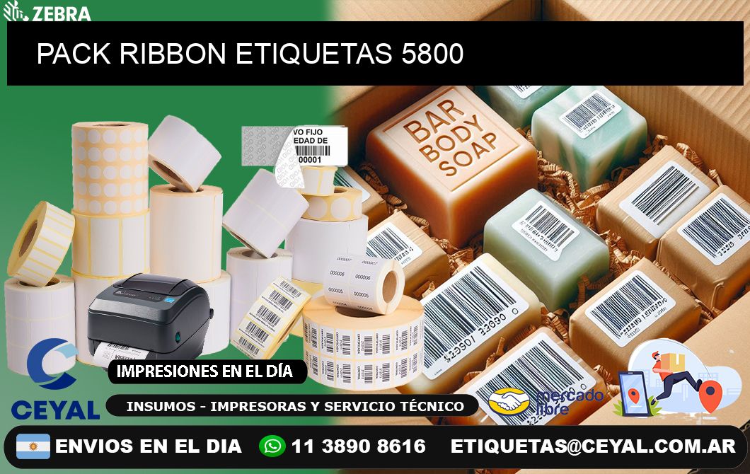 PACK RIBBON ETIQUETAS 5800