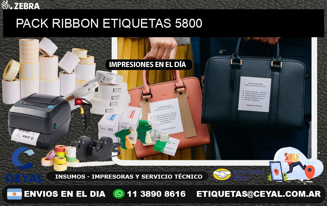 PACK RIBBON ETIQUETAS 5800