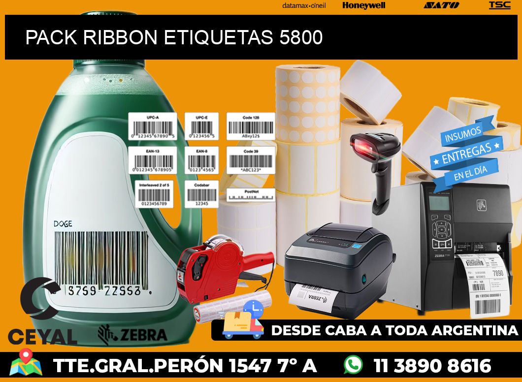 PACK RIBBON ETIQUETAS 5800