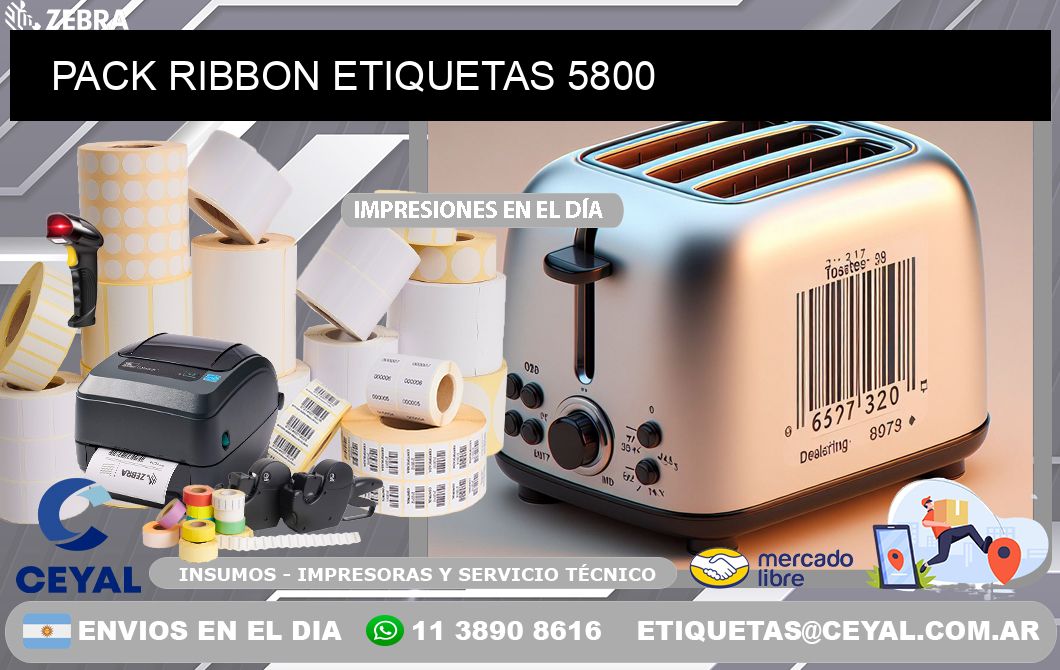 PACK RIBBON ETIQUETAS 5800