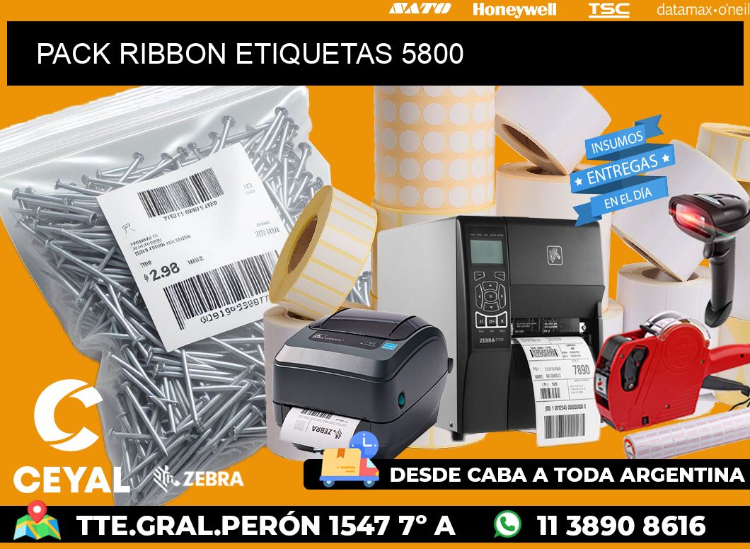 PACK RIBBON ETIQUETAS 5800