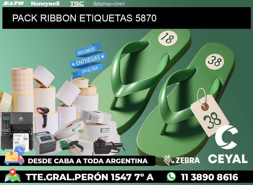 PACK RIBBON ETIQUETAS 5870