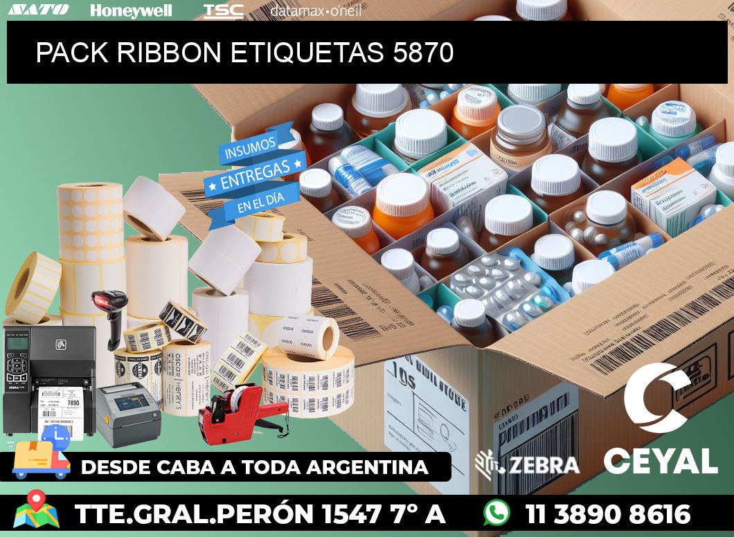 PACK RIBBON ETIQUETAS 5870