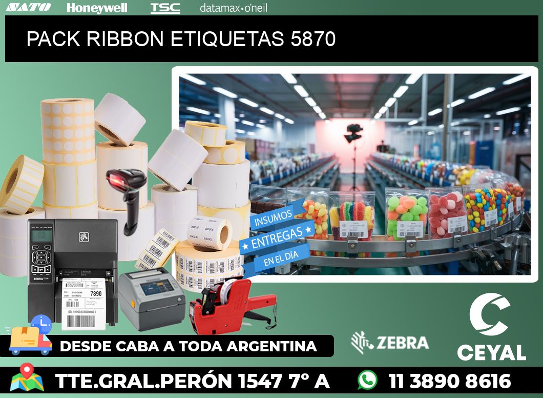 PACK RIBBON ETIQUETAS 5870