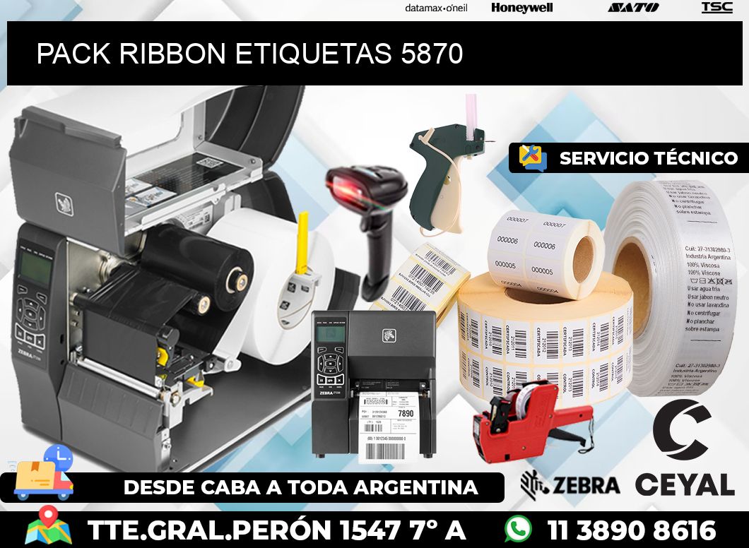 PACK RIBBON ETIQUETAS 5870