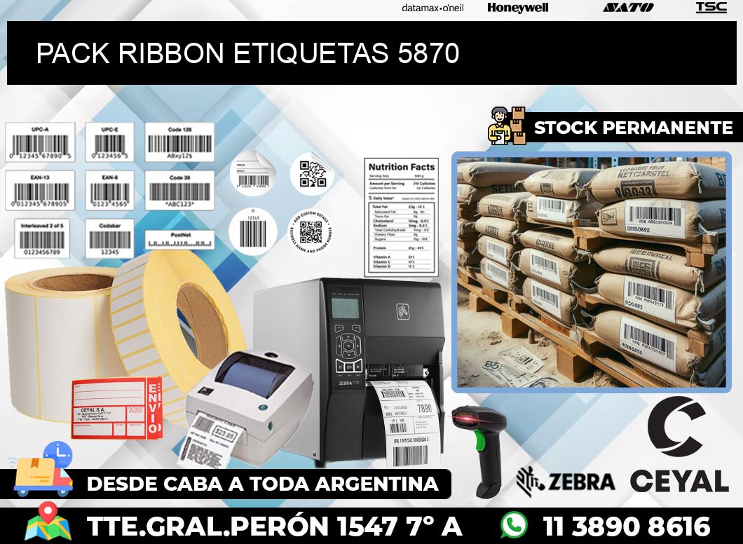 PACK RIBBON ETIQUETAS 5870