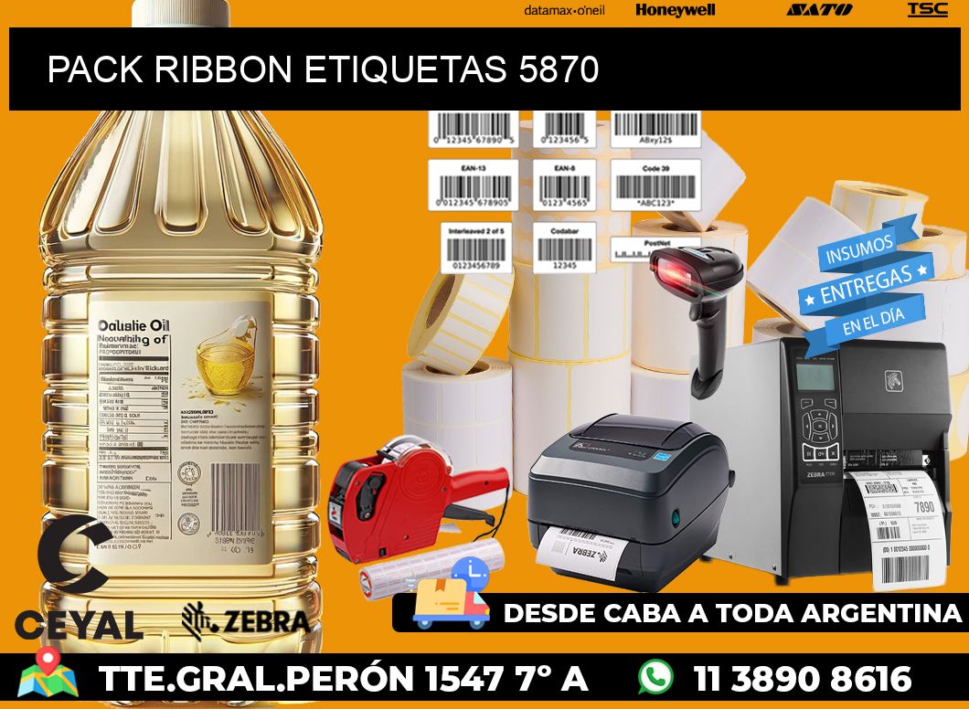 PACK RIBBON ETIQUETAS 5870
