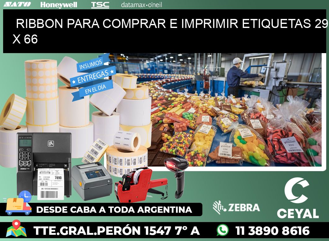 RIBBON PARA COMPRAR E IMPRIMIR ETIQUETAS 29 x 66