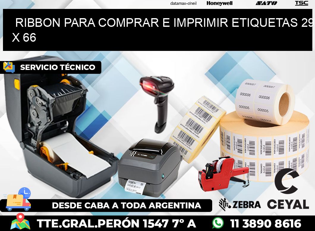 RIBBON PARA COMPRAR E IMPRIMIR ETIQUETAS 29 x 66