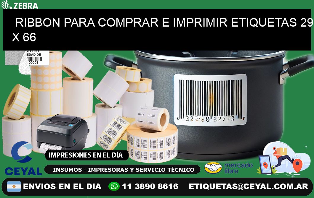 RIBBON PARA COMPRAR E IMPRIMIR ETIQUETAS 29 x 66