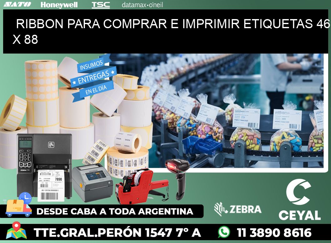 RIBBON PARA COMPRAR E IMPRIMIR ETIQUETAS 46 x 88