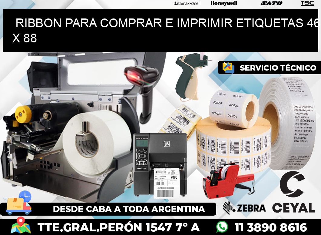 RIBBON PARA COMPRAR E IMPRIMIR ETIQUETAS 46 x 88