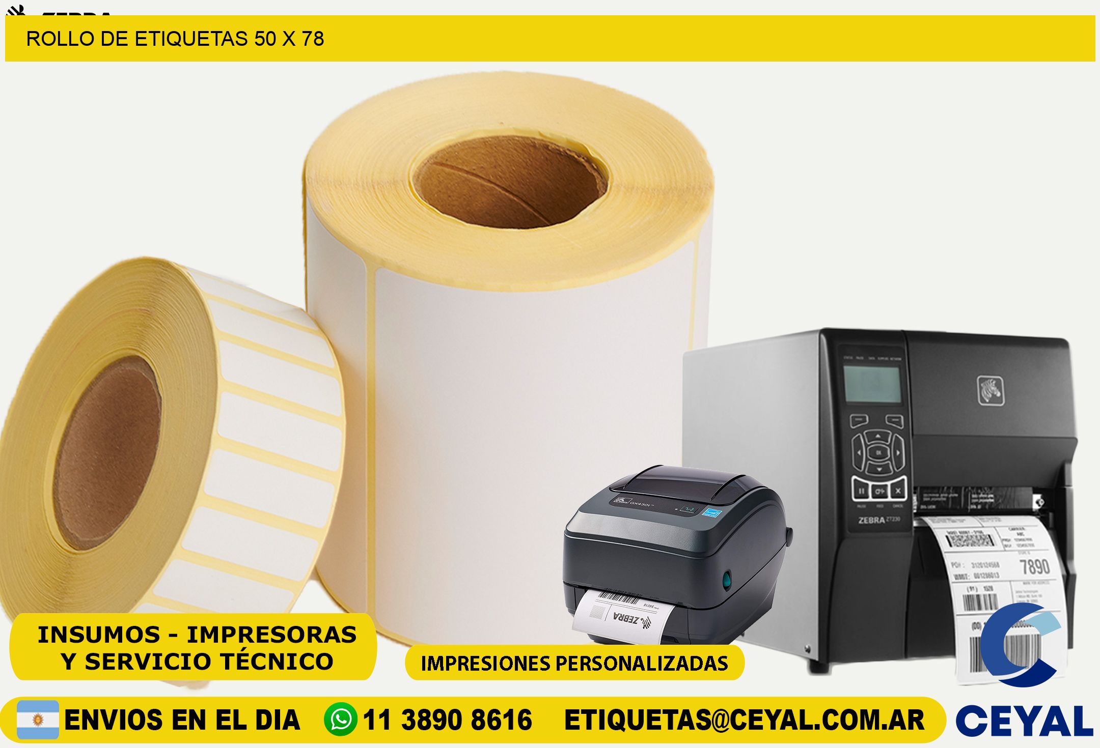 ROLLO DE ETIQUETAS 50 x 78