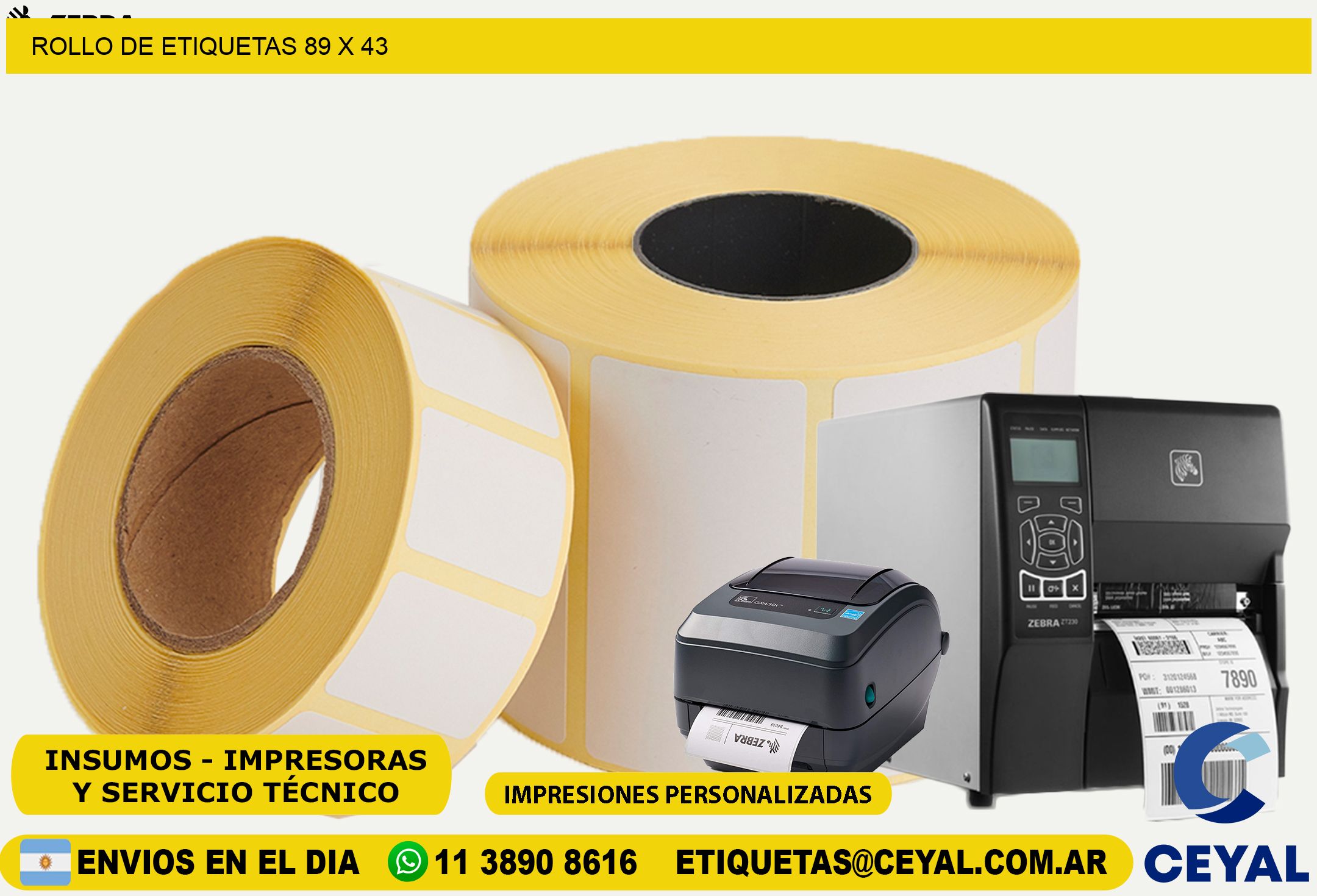 ROLLO DE ETIQUETAS 89 x 43