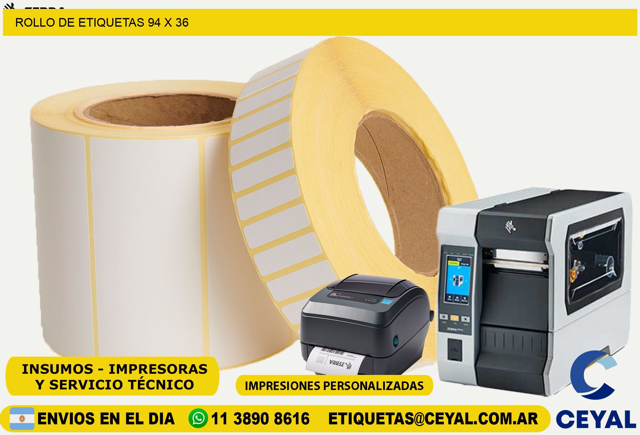 ROLLO DE ETIQUETAS 94 x 36