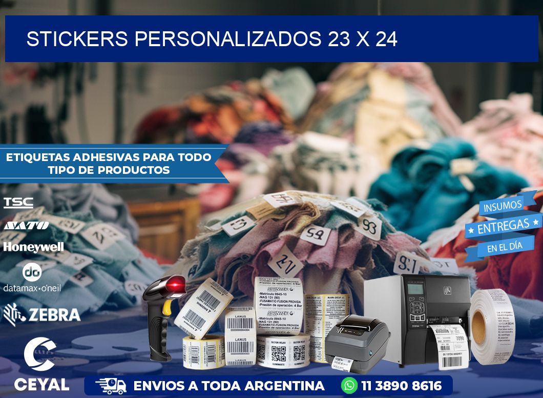 STICKERS PERSONALIZADOS 23 x 24