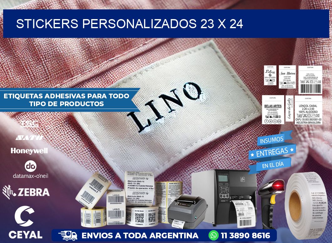 STICKERS PERSONALIZADOS 23 x 24