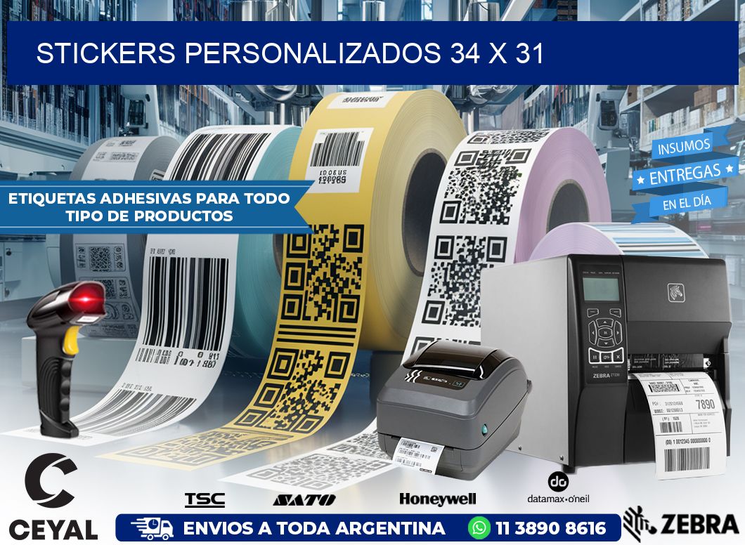 STICKERS PERSONALIZADOS 34 x 31
