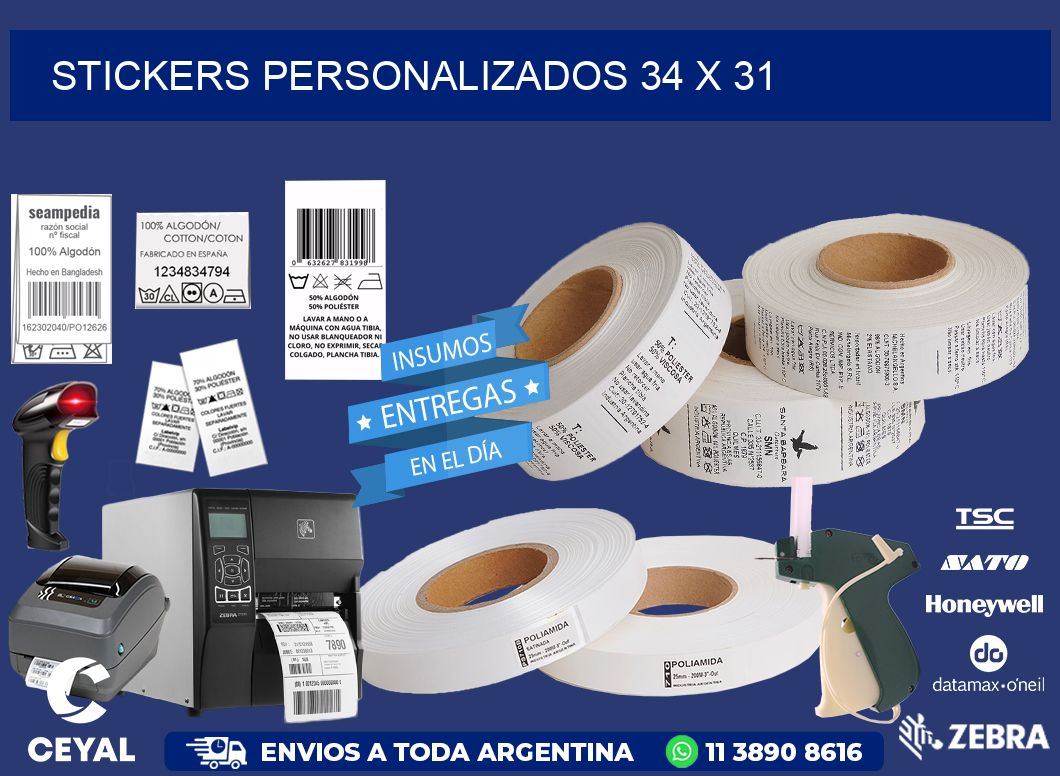 STICKERS PERSONALIZADOS 34 x 31