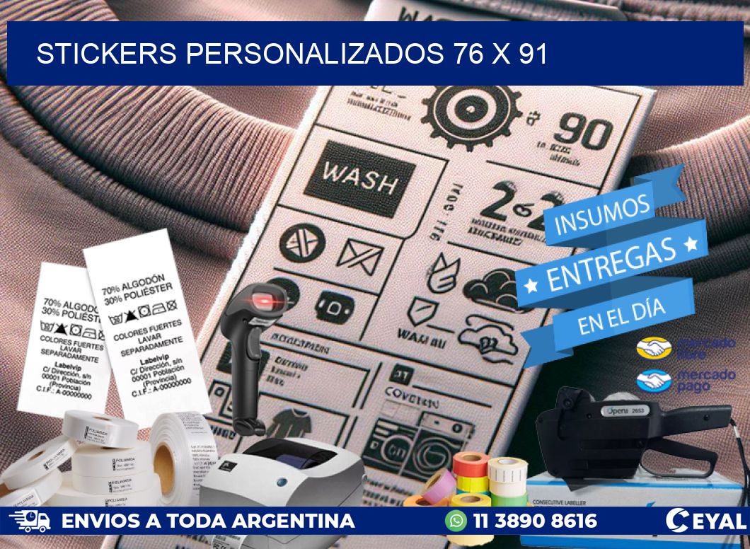 STICKERS PERSONALIZADOS 76 x 91