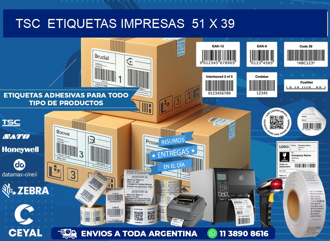 TSC ETIQUETAS IMPRESAS 51 x 39