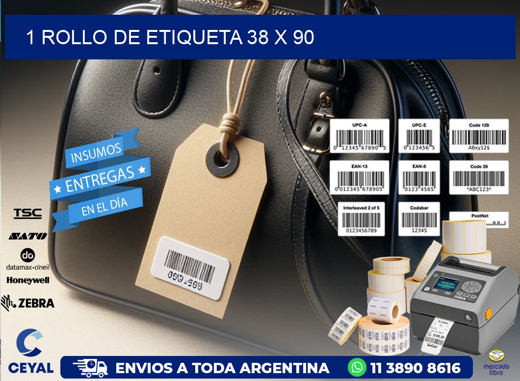 1 ROLLO DE ETIQUETA 38 x 90