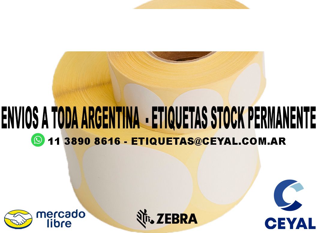 10 ROLLOS ETIQUETAS TERMICAS 43 x 55 X 1500 UNIDADES