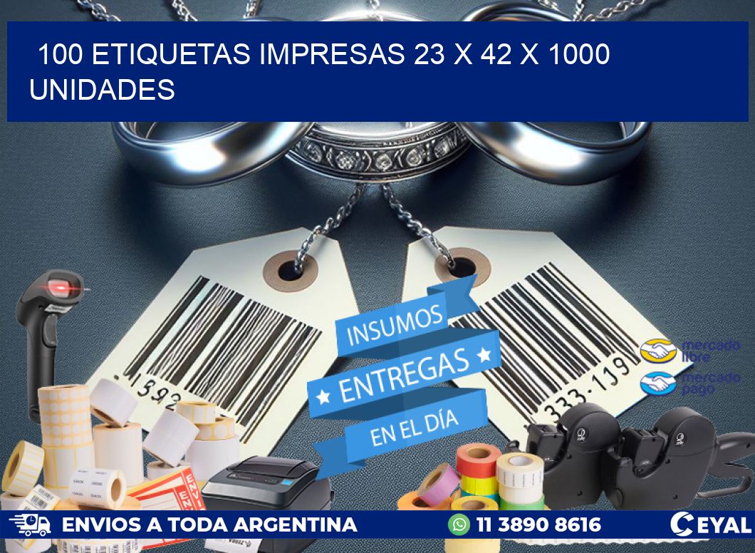 100 ETIQUETAS IMPRESAS 23 x 42 X 1000 UNIDADES